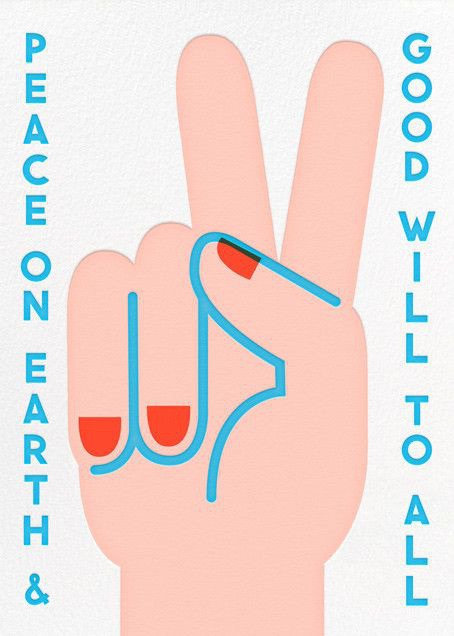 Peace Sign (Blue Trim) – online at Paperless Post