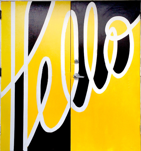 Hello @ lookthinkmake - Elle Tse #script #yellow #custom #type #typography