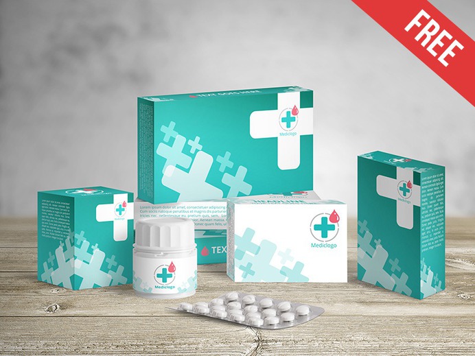 Medical Packaging Mockup PSD