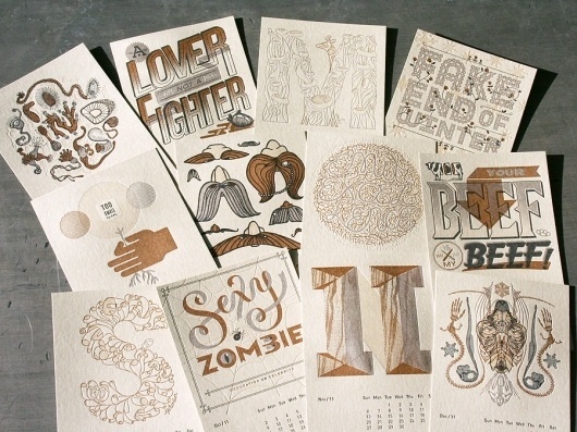 2011 Studio On Fire Letterpress Calendar | Studio On Fire #illustration #typography