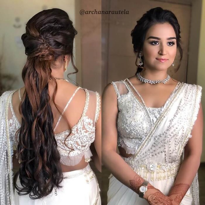 Scatter Plait With Semi Bun