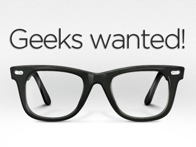 Dribbble - We are hiring geeks campaign! by Jan Martin #sunglasses #ray #wanted #geeks #bans #shades #typography