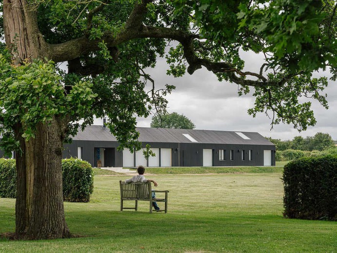 A Contemporary Hampshire Barn Set within a Landscape of Fields and Woods