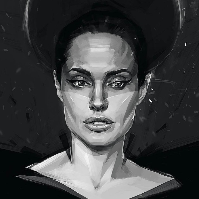 Caricatura de celebridades Angelina JOlie