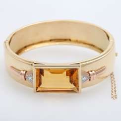 Bangle, bes. with a citrine in a step cut