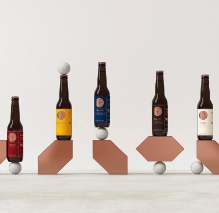 modern. beer, bottle, shape, circle, simple, modern