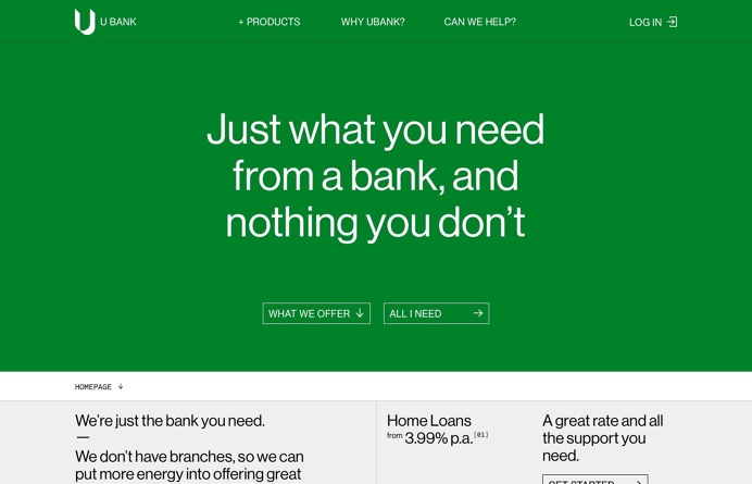 U Bank, inspiration N°588 published on The Gallery in date February 1st, 2016. #website