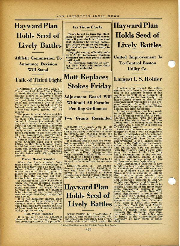 Intertype newspaper type specimen #type #specimen #typography