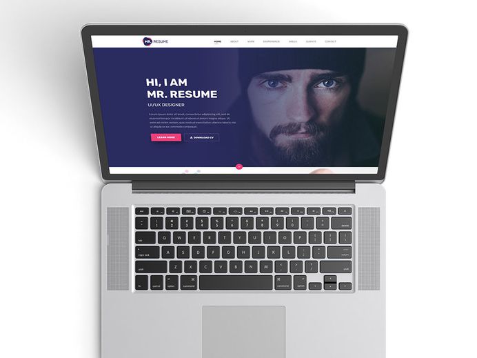 Free Clean Resume Website Template