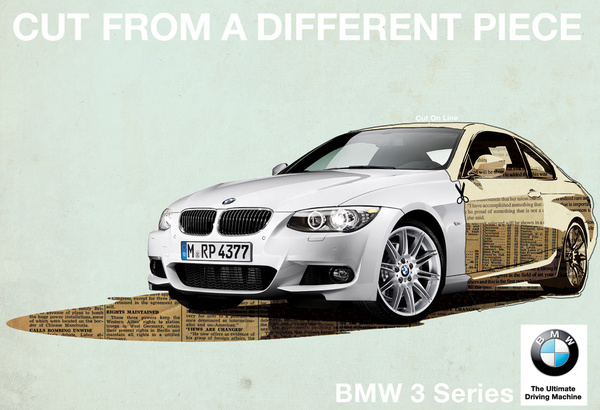 Cut from a different piece #bmw #design #advertising #illustration #art