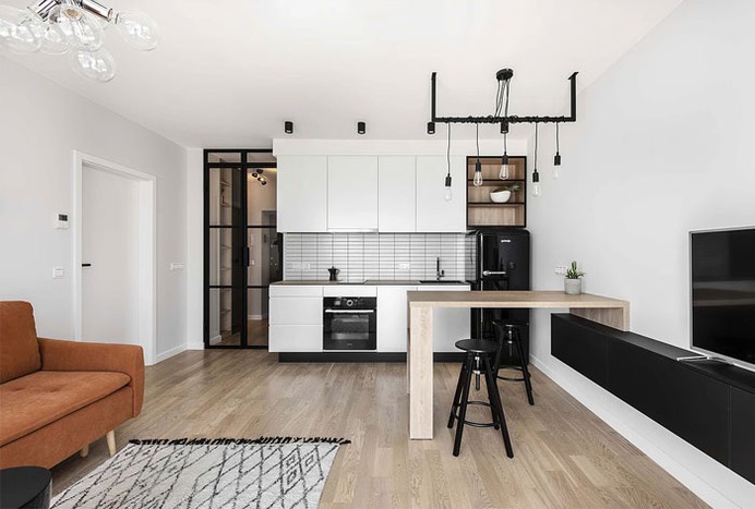 Small Urban Dwelling with Scandinavian and Feminine Accents - InteriorZine