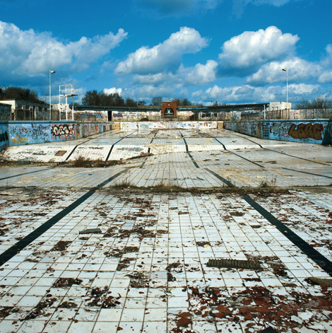 Absence of Water — Gigi Cifali #abandoned #pool #clouds #empty