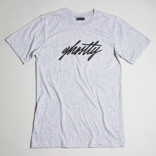 Grey Ghostly Script Tee | Clothing | The Ghostly Store #ghostly #lettering #shirt