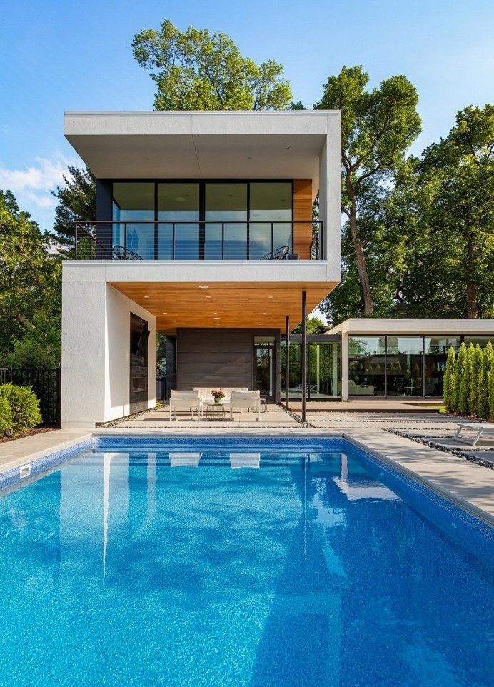 Calhoun House is Composed of Three Pavilions Interconnected by Transparent Garden Spaces