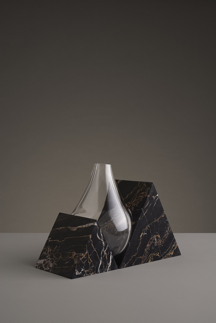 indefinite vases by studio E.O. Erik Olovsson design interior product modern miminal deconstruction vase flower flowers marble stone geometr