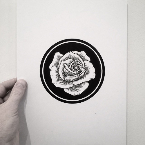 andrey svetov – tattoo #line #ink #rose #print #tattoo #illustration