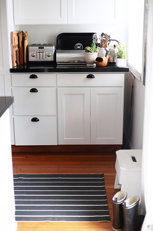 white kitchen striped rug sfgirlbybay