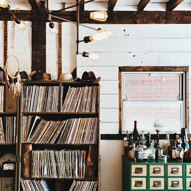 interior, LPs, records