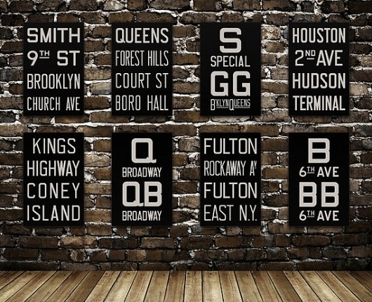 MANHATTAN New York City Subway Sign Bus Scroll by FlyingJunction #signage #typography