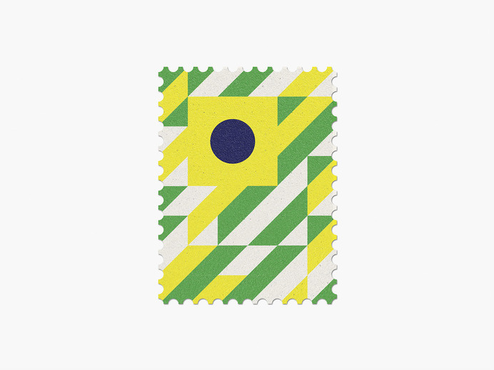 Brazil #stamp #graphic #maan #geometric #illustration #minimal #2014 #worldcup #brazil