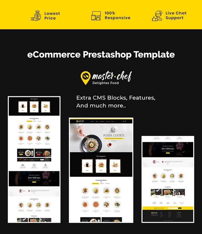 #Master #Chef - #Delighted #Food - #Prestashop #Responsive #Theme | #TemplateTrip #eCommerce #Website #Design #Template