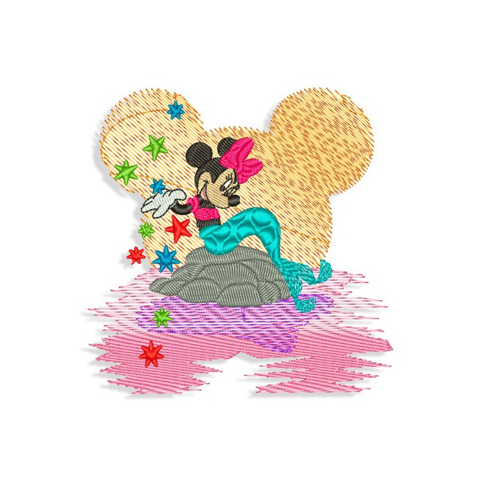 Minnie Mouse Little Mermaid Embroidery design