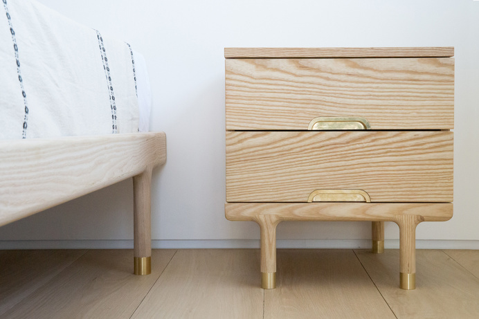 simple side table ash and brass