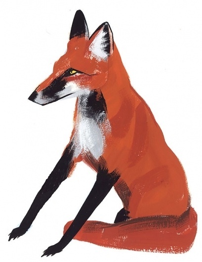 fox-sitting-hr.jpg (JPEG Image, 541x700 pixels) #illustration #fox #painting