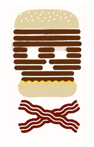 Yarek Waszul Illustration #illustration #bacon #waszul #hamburger