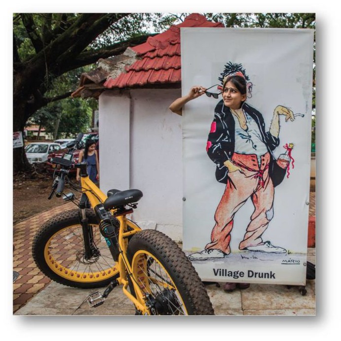 Colours of Calangute Witness art created by some of the most eminent artists of Bardez region. From creativity of vintage Goan artists to modern contemporary art, this tour is full of surprises. #letsblive #funoverfuel #fun #ev #ecotourism #eco #tours #ebikes #discovery #goavibes 🌴 #goatourism #goaindiatravel #travel #instatravel #instagoa #wanderlust #swadesdarshan #coloursofcalangute #candolim #calangute
