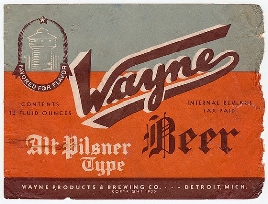 Vintage Beer Labels / Wayne Beer Alt Pilsner Type | Flickr - Photo Sharing! #type #vintage #label #beer