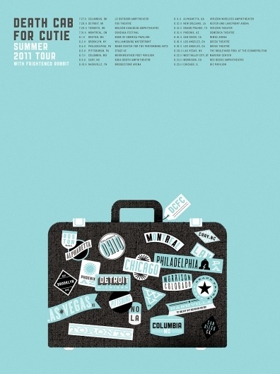 All sizes | Death Cab For Cutie - Summer 2011 Tour | Flickr - Photo Sharing! #illustration #design #travel #suitcase
