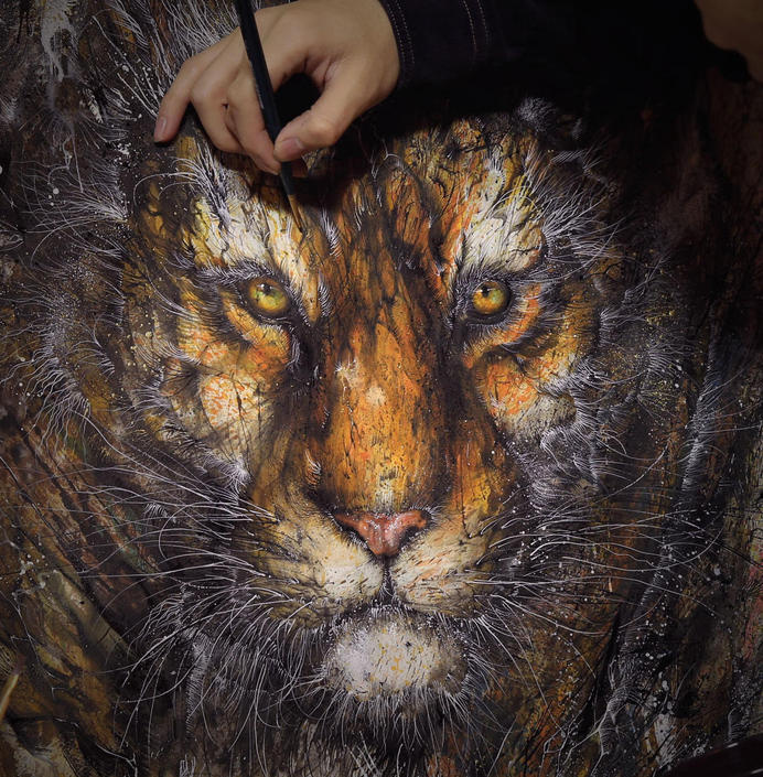 Hua Tunan #tiger #drawing #cat