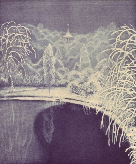 50 Watts #print #illustration #art #etching #lake #trees