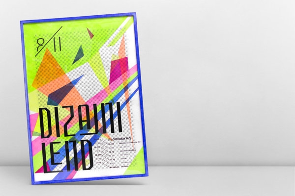 Designeyland / Dizajnilend on Behance #frame #croatia #fluorescent #portfolio #design #color #workshop #review #paint #triangle #behance #handmade #poster #acryl #type