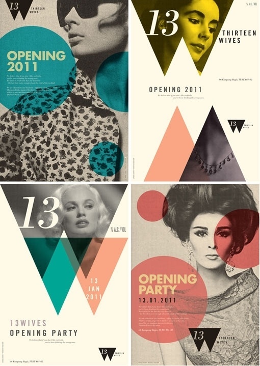 I enjoy the color in the geometrical shapes giving the layout more of an intriguing look. #typography #layout #retro #shapes