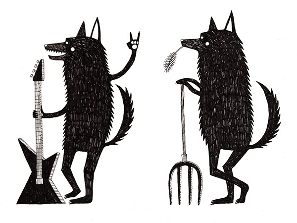 fox, wolf, black #wolf #black #fox