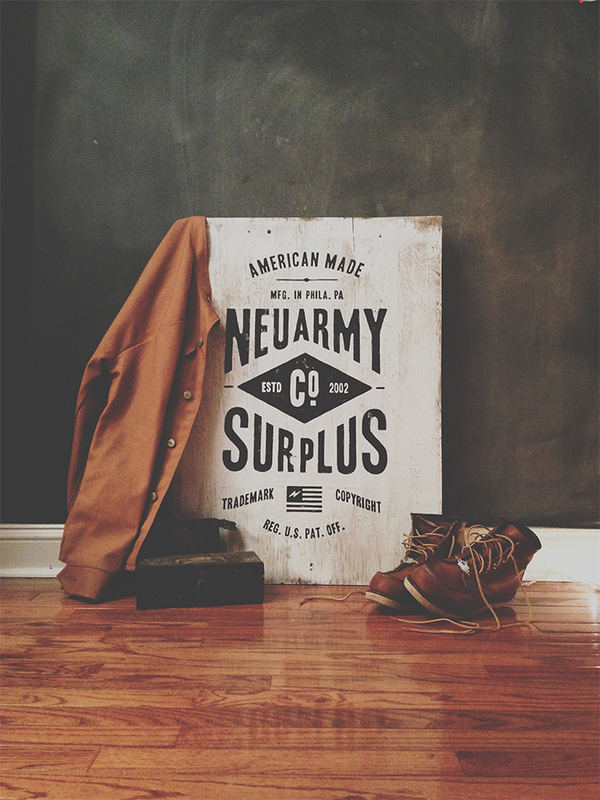 Neuarmy Surplus Signage #neuarmy #sign #surplus #drawn #painting #signage #type #hand #typography