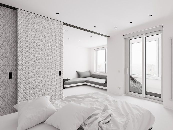 Minimalist Small Apartment in Moscow Designed in White