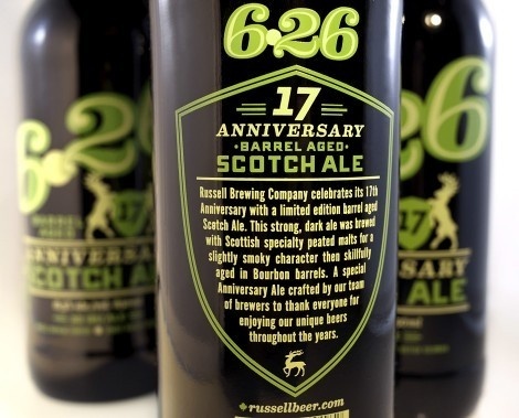 Russell 6.26 17 Anniversary Barrel Aged Scotch Ale #packaging #beer #label #bottle