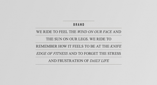 Six — Recent Projects | September Industry #statement #quote #ride #cycling #grey