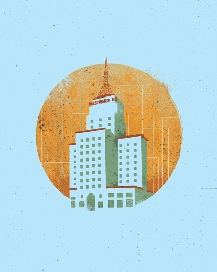Westward Ho Art Print by Jon Ashcroft | Society6 #ashcroft #jon #phoenix #typograpy #illustration #building #architecture