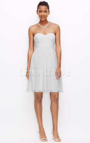 Robe de graduation courte ruché avec chiffon entrecroisé de col en cœur