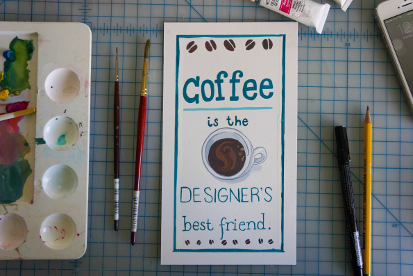 coffee by @bec #designer #illustration #handmade #coffee #gouache #typography