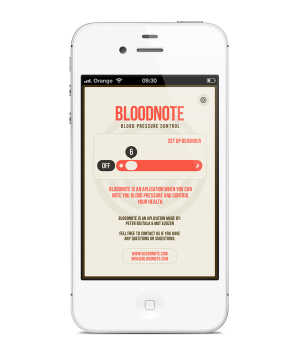 BloodNote mobile app on the Behance Network #inspiration