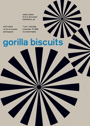 gorilla biscuits at wally's place, 1988 - swissted #print #design #graphic #poster