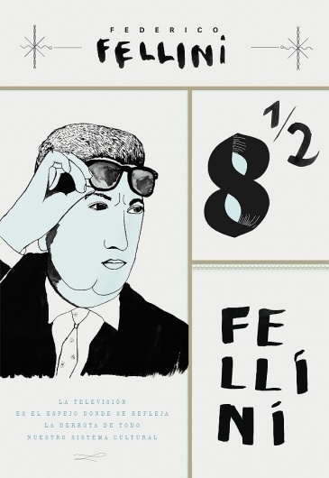 film #fellini #poster #film #blue #typography