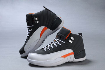Nike Michael Air Jordan 12 Women Shoes - Orange and White and Grey - Basketball Sneaker #shoes