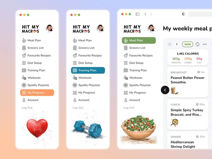 #fitness, #sport, #workout, #Side Panel, #UI, #UX, #dashboard, #web, #website, #ossmium