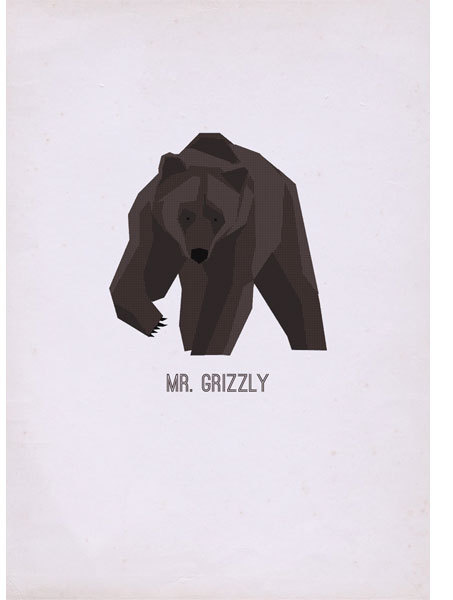 Mr Grizzly - poster #grizzly #vector #print #paper #illustration #gif #poster #animal
